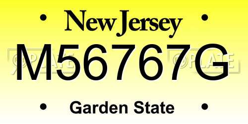 M56767G New Jersey License Plate