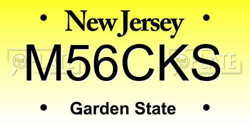 M56CKS New Jersey License Plate