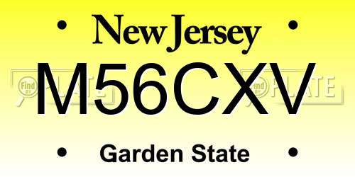 M56CXV New Jersey License Plate