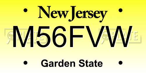 M56FVW New Jersey License Plate