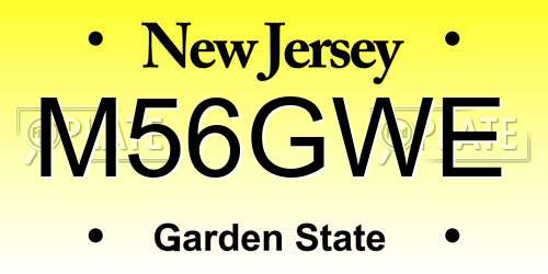 M56GWE New Jersey License Plate