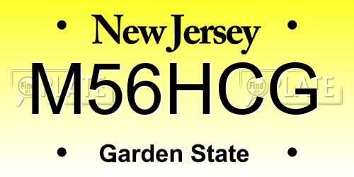 M56HCG New Jersey License Plate
