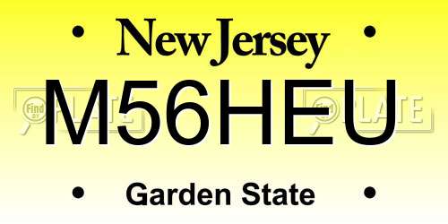 M56HEU New Jersey License Plate