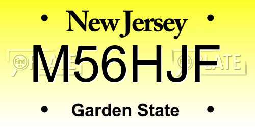 M56HJF New Jersey License Plate