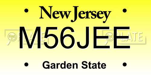 M56JEE New Jersey License Plate