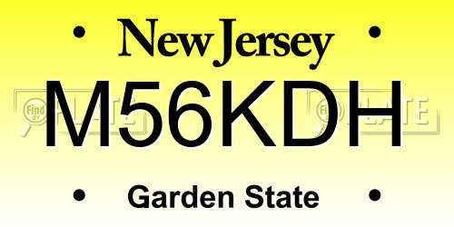 M56KDH New Jersey License Plate