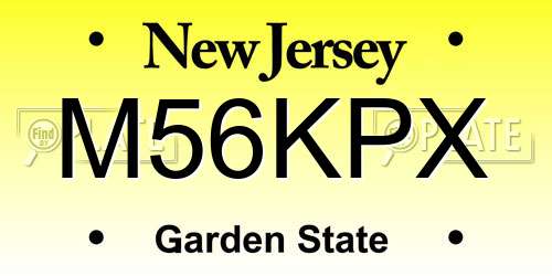 M56KPX New Jersey License Plate
