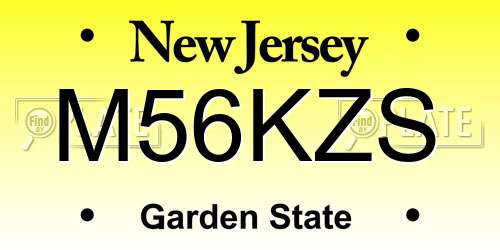 M56KZS New Jersey License Plate