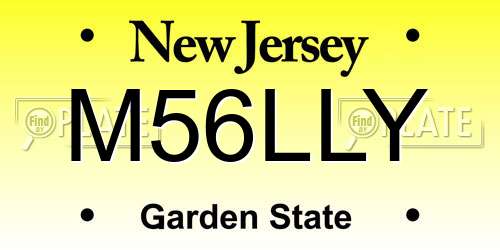 M56LLY New Jersey License Plate