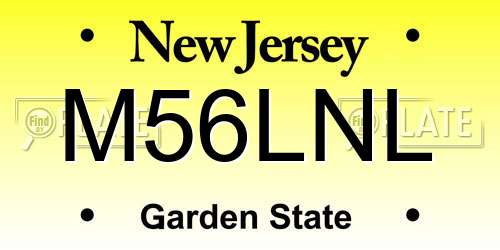 M56LNL New Jersey License Plate