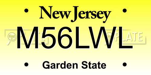 M56LWL New Jersey License Plate