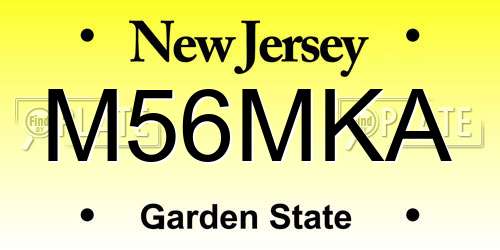 M56MKA New Jersey License Plate