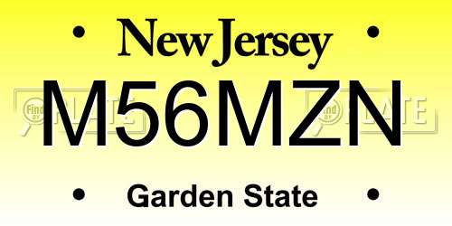 M56MZN New Jersey License Plate