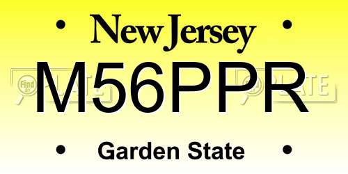 M56PPR New Jersey License Plate