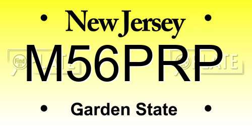 M56PRP New Jersey License Plate