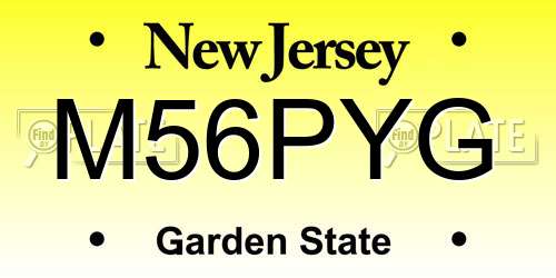 M56PYG New Jersey License Plate