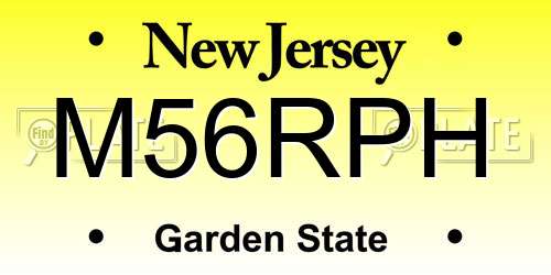 M56RPH New Jersey License Plate