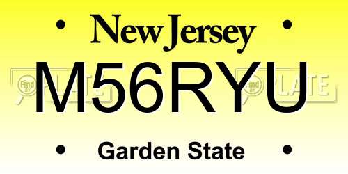 M56RYU New Jersey License Plate