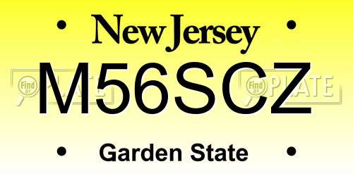 M56SCZ New Jersey License Plate