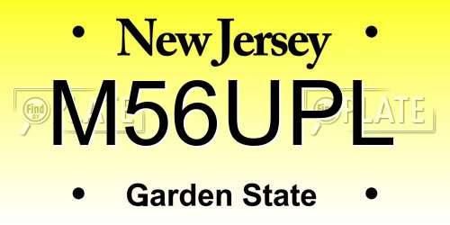 M56UPL New Jersey License Plate