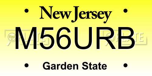 M56URB New Jersey License Plate