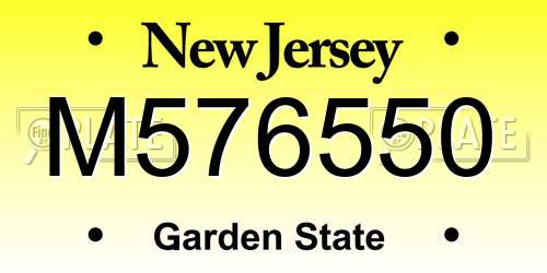 M576550 New Jersey License Plate