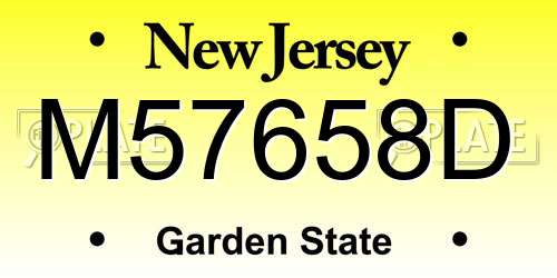 M57658D New Jersey License Plate