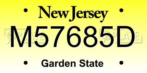 M57685D New Jersey License Plate