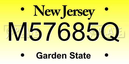 M57685Q New Jersey License Plate
