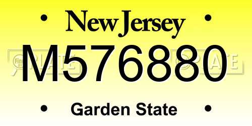 M576880 New Jersey License Plate