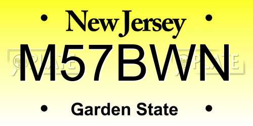 M57BWN New Jersey License Plate
