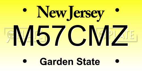 M57CMZ New Jersey License Plate