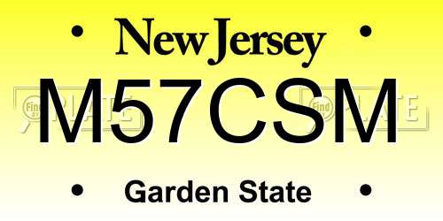 M57CSM New Jersey License Plate