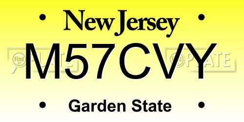 M57CVY New Jersey License Plate