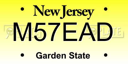 M57EAD New Jersey License Plate