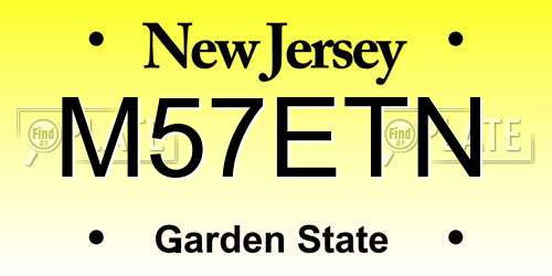 M57ETN New Jersey License Plate