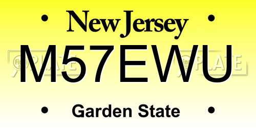 M57EWU New Jersey License Plate