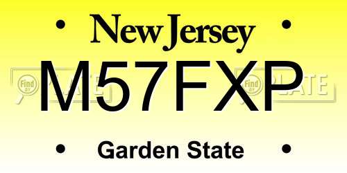 M57FXP New Jersey License Plate
