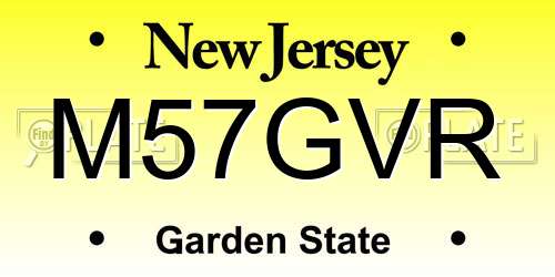 M57GVR New Jersey License Plate