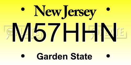 M57HHN New Jersey License Plate