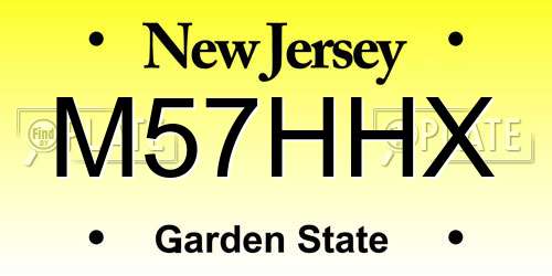 M57HHX New Jersey License Plate