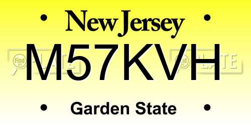 M57KVH New Jersey License Plate