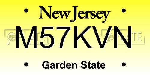 M57KVN New Jersey License Plate