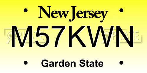 M57KWN New Jersey License Plate