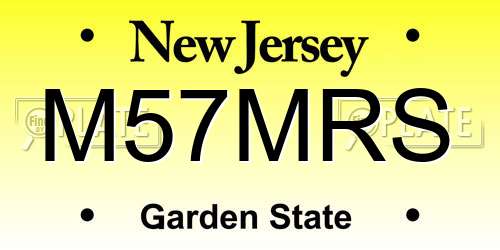 M57MRS New Jersey License Plate