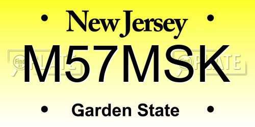 M57MSK New Jersey License Plate