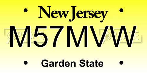 M57MVW New Jersey License Plate