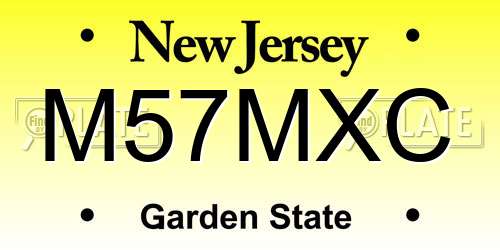 M57MXC New Jersey License Plate