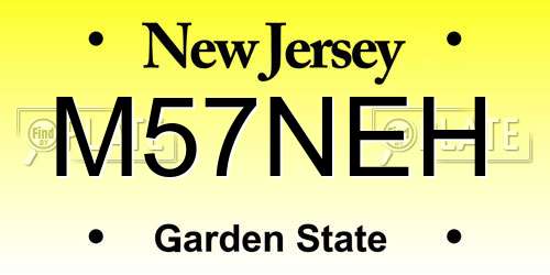 M57NEH New Jersey License Plate