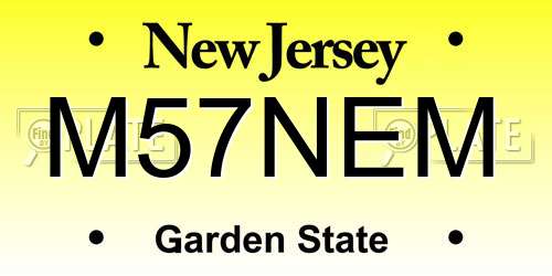 M57NEM New Jersey License Plate
